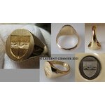 2021 Signet ring for a man in white massive gold 18ct of 13g (...)