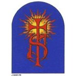 2004 Création d'un carton de vitrail au monogramme du Christ, I.H.S., (...) Gouache et aquarelle sur papier chiffon à la forme « (...)