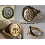 2017 Signet ring for a lady in yellow massive gold 18 carats (...)