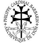 Tampon créé pour le Cardinal Barbarin sur la base d'un résumé de ses (...) Composition numérique au trait dessinée à la main. Format (...)