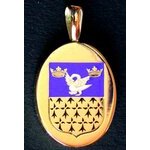 2002 Locket in yellow gold hand engraved and enamelled (fire (...)