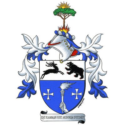 2025 - Création des armes de la famille Clamer (France). 

Gouache, encre et aquarelle sur papier chiffon à la forme « Arches », 300g/m2, grain fin.

Format papier : 26 x 36 cm